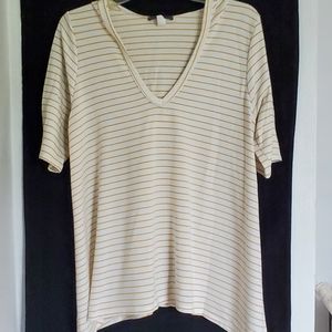 Gyft/ Yellow Striped Hooded Top